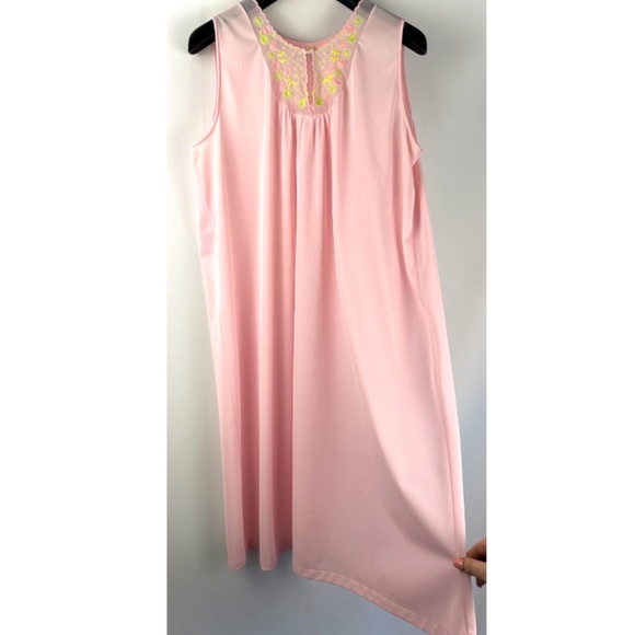 Vintage 1960’s ‘Sears’ Nylon Lingerie Sleep Dress in Pink with Flowers - S/M - Picture 10 of 10